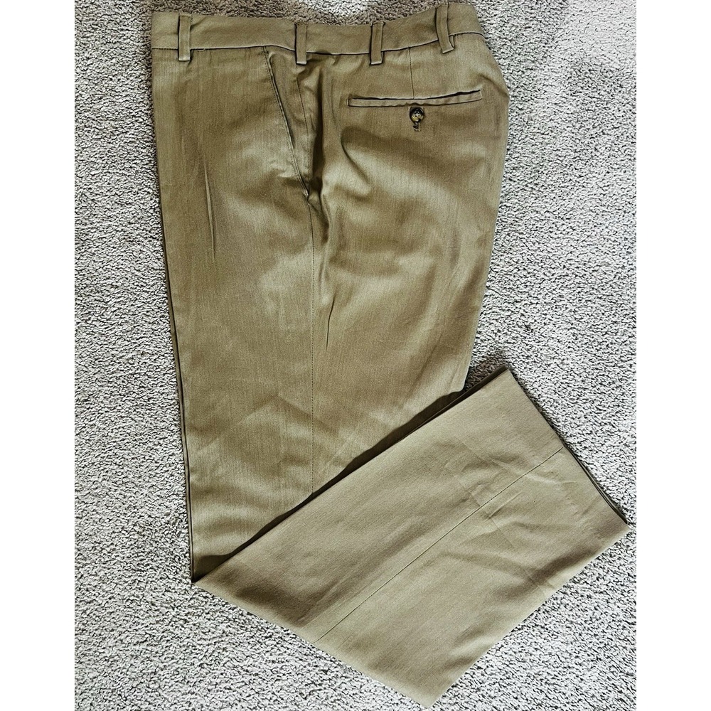 Van Heusen Tan Khaki-Formal Suit Pants Sz 38x30 Wedding Office Trouser Elegant 4